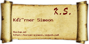 Körner Simeon névjegykártya